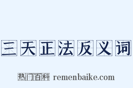 三天正法反义词是什么意思的图片